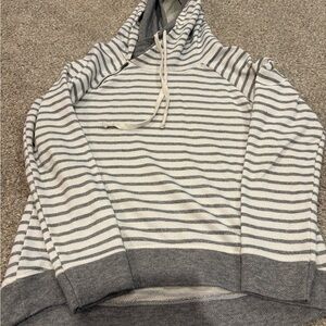 Maurices Striped Gray and White Hoodie